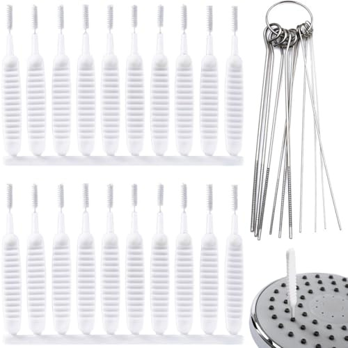 Addein Shower Head Cleaning Brush Set with Stainless Steel Needle Picks, 30PCS Anti-Clog Nozzle Cleaner Tools for Shower Heads, Taps, Coffee Machines, Small Hole Cleaning Kit