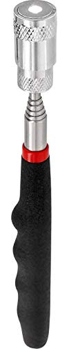 Lampe de poche télescopique à LED avec aimant - 3 piles LR44 incluses - Très lumineuse - Extensible jusqu'à 80 cm - Force de traction magnétique 3,2 kg