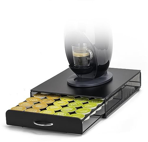 HiveNets Coffee Pods Holder Compatible with Dolce Gusto Cafe Capsules Storage Metal Drawer Can Hold 35 Pcs