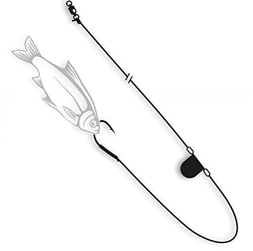 Black Cat 8/0 Single Hook Rig with Rattle XL 100kg 1Stück 1,20m