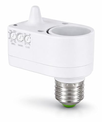 E27 Adapter, HF Bewegungsmelder, Dämmerungssensor, LED geeignet