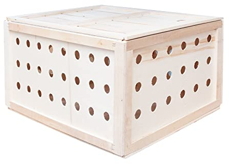 FINCA CASAREJO Caja Transporte Animales (60 x 45 x 30 cm) - Tamaño M Baja - Transportín de Madera para Conejos, Perdices, Faisanes, Gallinas y Otras Aves