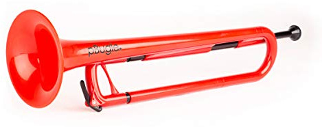 pBugle Plastic Bugle Beginner Starter Kids Bb Cavalry Trumpet with 7C Plastic Mouthpiece - Red