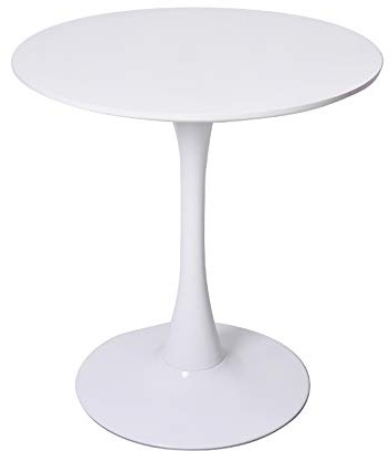 Panana Round White Colored Top Small Medium Kitchen Dining Room Furniture (60cm)