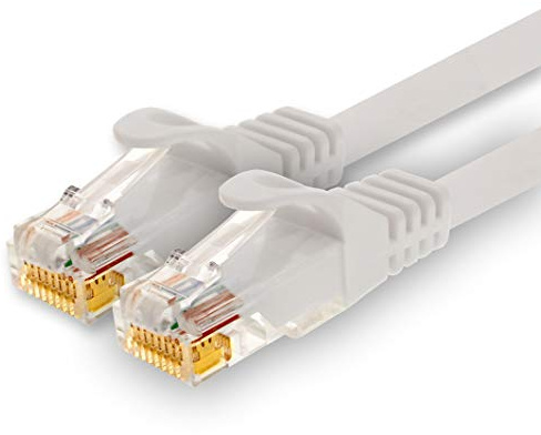 1CONN - 10m Netzwerkkabel, Ethernet, Lan & Patchkabel für maximale Internet Geschwindigkeit & verbindet alle Geräte mit RJ 45 Buchse weiss - 1 Stück
