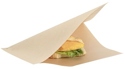 Restaurantware Bag Tek 10 x 9 Double Open Bags 100 Large Deli Paper Sheets - Disposable Greaseproof Brown Kraft Deli Wrap Liners For Snacks Cookies And More