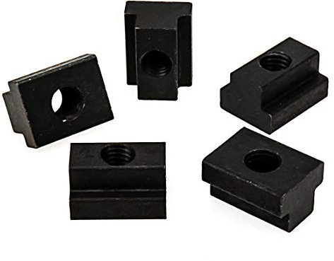 Tsnamay M8 T-Slot Nut,Black Oxide Finish,Grade 8.8,5/16 Threads,Slot Width 10mm,Slot Depth 6mm,Total Depth 12mm,Pack of 5
