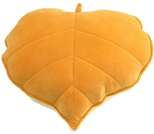 YILANLAN Fun Blattkissen Plüsch Bodenkissen Simulation Bürokissen Stuhl Sofa Autokissen Einfaches Raumdekorationskissen (50cm*50cm, Yellow)