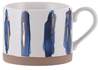 GKRB Tazza In Ceramica Dipinta A Mano Nordica Tazza Da Caffè In Ceramica Di Grande Capacità Da 450 Ml Tazza Da Coppia In Casa Tazza Da Colazione In Oro Tazza Da Tè D'arte,D,8.1*`14 CM
