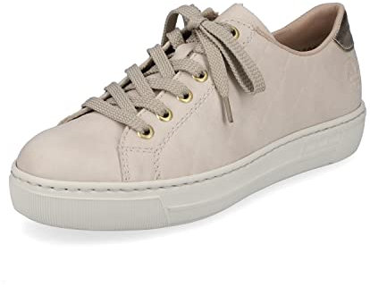Rieker Damsneakers, L9800, snörskor för kvinnor, Beige 80, 37 EU