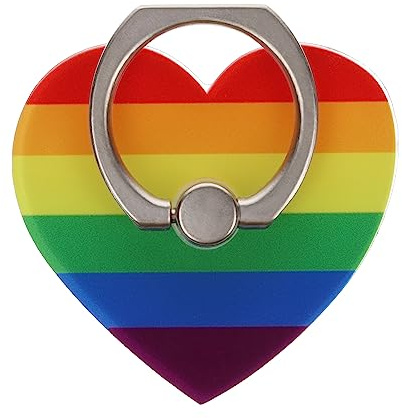 Rainbow Pride Heart Phone Ring Holder Grip Finger 360 Mount Stand Mobile Universal Loop for All Smartphones