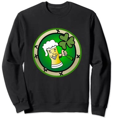Chope irlandaise trèfle avec bière | Saint Patrick Sweatshirt