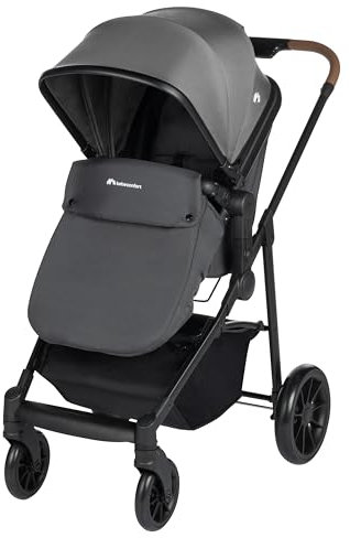 Bebeconfort Haze Trio, Cochecito bebé 3 en 1, 0 - 4 años, Máx. 22 kg, Asiento 2 en 1, Reversible y ligero, Silla de paseo, Silla de coche bebé i-Size, Plegado compacto, Cesta espaciosa, Tinted Stone