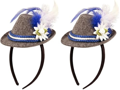Folat Tiara Mini Tirolerhut Oktoberfest, Blau, Costumes (Packung mit 2)
