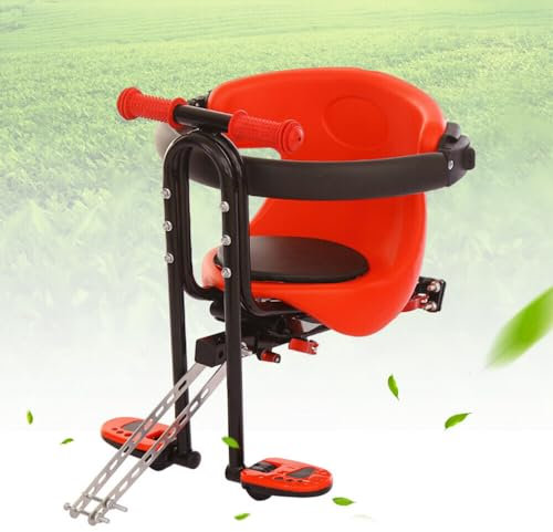 OMGGYER Fahrradsitz Kinder Vorne Kindersitz Fahrrad, Fahrradsitz Kinder Baby Vorne Halterung, Fahrrad Sicherheits-Kindersitz Halterung Baby Fahrradsitz Vorne bis zu 30kg mit Leitplankengriff, Pedalen