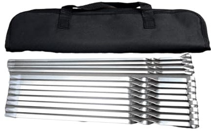 12 Stück Vielseitige Grillspieße Edelstahl Spieße Fleischspieße Perfekt für Camping Partys und Familienfeiern Grillspieße Grillspieße Edelstahl Grillspieße zum Grillen