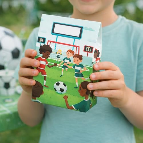 10 Stück Fussball Mitgebseltüten - Kindergeburtstag Tüten - nachhaltige Tütchen aus FSC Papier - Mitgebsel Geschenke - Geburtstag Tüte (Fussball)