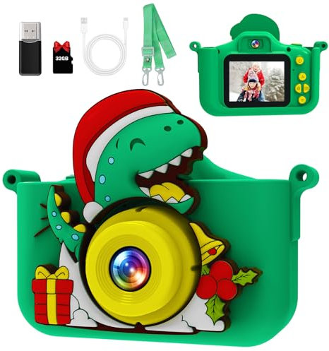 MYSTILUCK Appareil Photo Enfants, Caméra Numérique HD 1080P avec Écran 2,0 & Carte 32 Go, Jouet Appareil Photo pour Garçons & Filles, Enfants 3-12 Ans Noël & Anniversaire