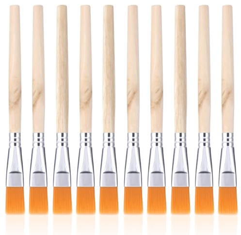 APLZGMG 10 Stück Breite Flache Nylon Pinsel Set, Acrylfarben, Aquarell, Ölgemälde, Gouache und Landschaftsmalerei, Körpermalerei