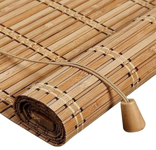 Bambusrollo Outdoor wetterfest Bambus Raffrollo Sonnenschutz Jalousie Sichtschutz Rollo Seitenzugrollo,für Fenster Tür Terrasse Balkon Garten Anpassbar