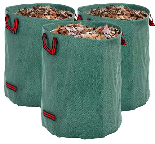 Outsunny Gartensack 3x300L Wasserdicht Gartenabfallsack mit Griffe Stabil