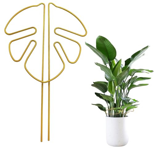 NVGFTG 2 Stück Pflanzenstütze Monstera Rankhilfe Zimmerpflanzen Gold Pflanzenstütze Plant Ssupport Rankhilfe Pflanzen Stütze Monstera Stab Metall für Außen und Zimmerpflanzen
