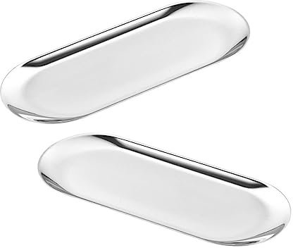 Alipis 2pièces Plateau de Rangement pour Bijoux et Objets Assiette de Service Simple Vaisselle de Maison Pratique