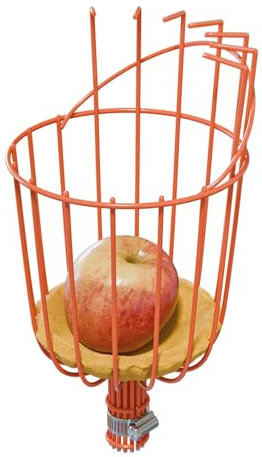 Amig - Raccoglitore con Cesto in Metallo - Raccoglitore con Cuscino Protettivo, Artigli e Morsetto Regolabile - Cesto per Raccogliere Mele, Arance, pere - Robusto Acciaio