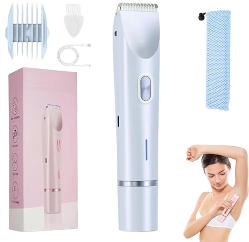 Yagerod Sianova Bloomshave - 2-In-1 Damen Körperrasierer, Sianova Rasierer Bloom Shave, Ipx7 Wasserdicht, Nass-/Trockenrasierer, Für Gesicht, Bikinizone, Achseln, Beine, Arme, Körper(Blau)