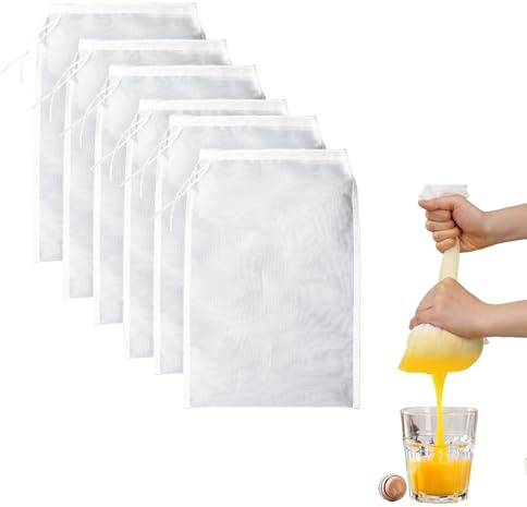 6 Pack Cheese Cloths for Straining,8”x12” Food Grade Reusable Cheese Cloth Cheesecloth for Straining,Muslin Cloths Yogurt Strainer Bag for Nut Milk,Soy Milk,Grape Juice,Yogurt,Jelly Bag for Jam Making