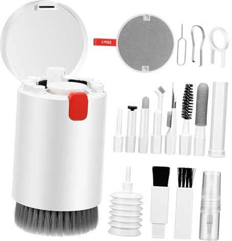 FONDOTIN Kit de Limpieza Multifuncional para Electrónica Accesorios Duraderos para Teclado Teléfono Cámara y Portátil Herramientas Reutilizables para Polvo y Suciedad