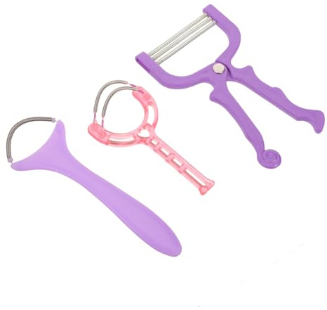 Damen Gesichtsepilierer 3 Stück aus Kunststoff und Metall | Tragbar, Leicht und Rutschfest, für Gesicht, Kinn und Oberlippe bei Frauen Zufällige Farbe