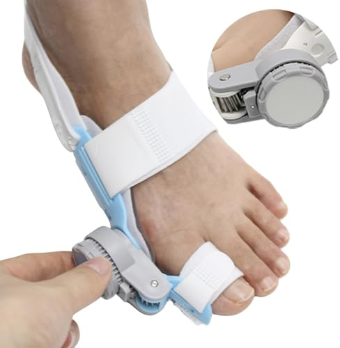 Advanced Bunion Korrektur Schiene für Frauen & Männer - Verstellbar mit Drehknopf & Stahlrahmen zur Zehenbegradigung, Schmerzlinderung bei Hallux Valgus und Hammerzehe | Wiederauffindbare Zehenspreize