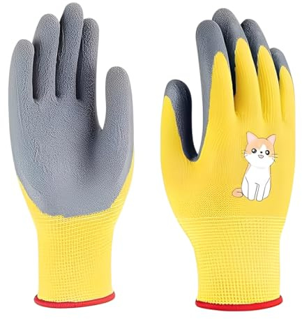 Guantes de trabajo para niños, 1 Pares Guantes de Jardinería de Goma, Guantes de Jardín para Niños a Prueba de Espinas y Transpirables, Para Patio, Jardín, Actividades al Aire Libre