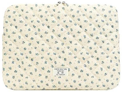 GSenhui Cord Laptoptasche mit Blumenmuster, Puffy Laptop Hülle für 11 13 15 Zoll, Süße Laptophülle MacBook Sleeve Kompatibel mit Laptop Schutzhülle