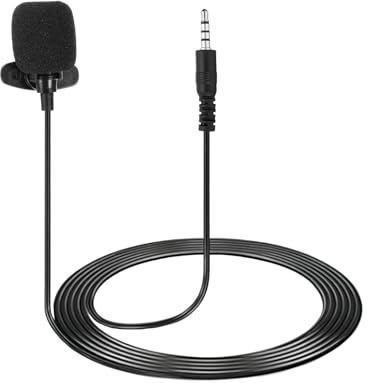 sourcing map Lavalier Micrófono de solapa, 3,5 mm, estéreo, recto, 4 polos, collar de condensador, micrófono de condensador omnidireccional con cable de 1,5 m, mini micrófono de solapa para profesores