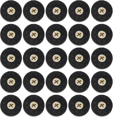 SEWACC 30 Sets Black Plastic Furniture Feet Mats, Bed and Sofa Leg Raisers with Screws, Anti-Skid, Convenient Simple Installation for Home Furniture