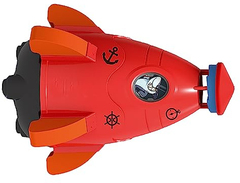 Naroote Jouet de Fusée à Eau de Lancement, Arroseur de Fusée Spatiale à Rotation en Plastique épais, Opération Simple pour Piscine (Rouge)