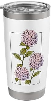 Floral Aesthetic Gardening Hydrangea Hortensia Flower Stainless Steel Insulated Tumbler