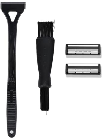 Brrnoo Afeitadora de Espalda, Recortadora de Vello Corporal, Recortadora de Depilación de Espalda Manual con Mango Largo y Plegable, 3 Capas de Corte, 44 Cm de Longitud Total para