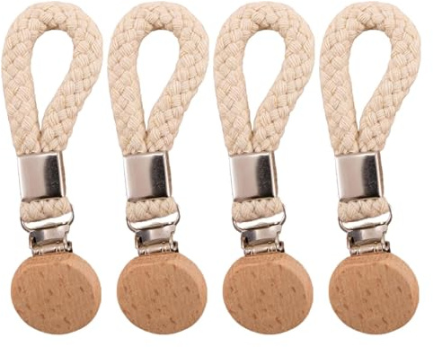 ZKFSIE Towel Clips for Hanging, Multipurpose Tea Towel Holder with Four Khaki Clips, Kitchen Organization and Bathroom Towel Storage Solution.