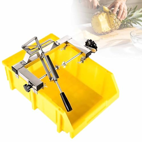 Máquina cortadora de piña con 4 cuchillas, ajuste de doble palanca, manivela, cortador de frutas eficiente para la cocina del hogar