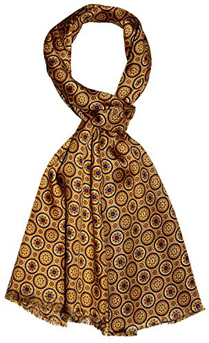 Lorenzo Cana herr halsduk av 100 % siden i harmoniska färger tryckt dubbelsidig sidenhalsduk sidenduk duk Dandy Style 30 cm x 160 cm – 892011