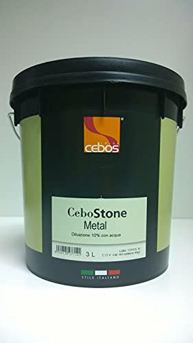 CEBOS - CEBOSTONE METAL 3 LT FINITURA DECORATIVA PER INTERNI DALL'ASPETTO SABBIATO E COLORE METALLICO