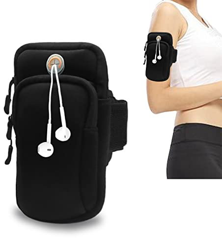 Running Armband Phone Holder, Strap for phone running, Mobile Armband Bag, Compatible for iPhone XS MAX XR 12/11/8/7 Plus,Cellphone Up to 6.3 (Black)