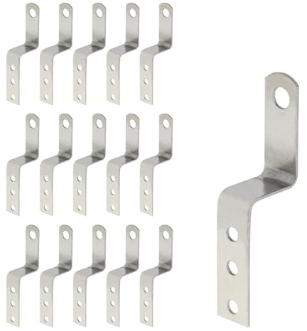 Geesatis 15PCS Right Angle Z Shaped Corner Bracket,Iron 3.2 X 0.6