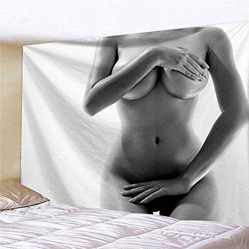 Tapestry Wall Hanging,Kreative Sexy Nackte Frau 3D Gedruckt Wandteppich Große Größe Strand Tuch Teppich Yoga Matte Nordic Home Kunst Wand Hintergrund Wandteppiche Dekor, 150Cmx200Cm