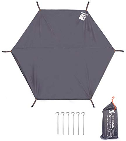 HIKEMAN Camping Tarp Tent Footprint - Multi-Purpose Waterproof Outdoor Groundsheet, Hexagon Ground Covering Mat Tent & Awning Carpet For Camping Hiking Picnic (M)