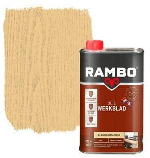 Rambo - Arbeitsplatte Öl - Transparent - Matt - Schützt das Holz - Erhält das natürliche Aussehen - Extra hochwertig - Farblos - 0,5 Liter