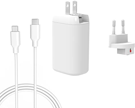 PD 65W USB-C 3 Ports Reisen EU Netzteil Kompatibel mit Samsung Galaxy Book | Book 2 3 4 5 6 Pro 360 NP930QDB NP950QDB NP950XDB Book Flex 15,6 13,3 Travel Ladegerät Reisestecker 1,8 M Ladekabel